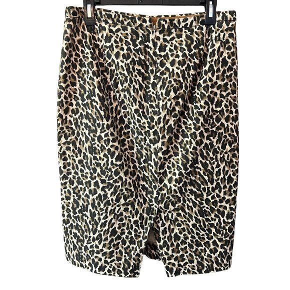J.Crew Leopard Print Pencil Skirt Size 6 - Picture 3 of 4